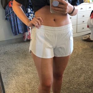 Lululemon Tracker Shorts White Running Shorts